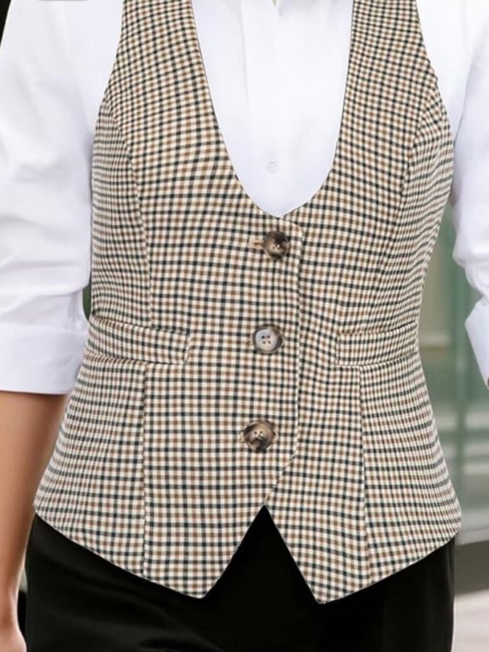 Grace Karin Checkered Vest 2XL